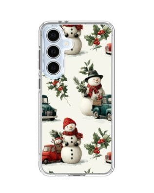 Etui do Samsung Galaxy S24 FE z MagSafe przeźroczyste, silikonowe Flexi, Przytulne święta, Zimowe miasteczko