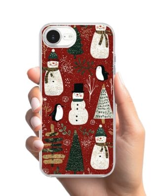 Etui do iPhone 16e przeźroczyste, silikonowe Flexi, Przytulne święta, Rustykalna świąteczna kraina