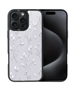 Etui do iPhone 15 Pro Max IBIZU DropGuard Matt z MagSafe, Zimowa magia, Lodowe kwiaty