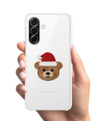 Etui do Samsung Galaxy A26 5G przeźroczyste, silikonowe Flexi, Przytulne święta, Miś mikołajek