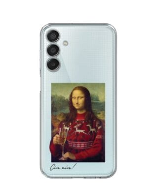 Etui do Samsung Galaxy M15 5G przeźroczyste, silikonowe Flexi, Mona Lisa z szampanem