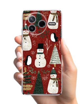 Etui do Xiaomi POCO F7 Pro przeźroczyste, silikonowe Flexi, Przytulne święta, Rustykalna świąteczna kraina