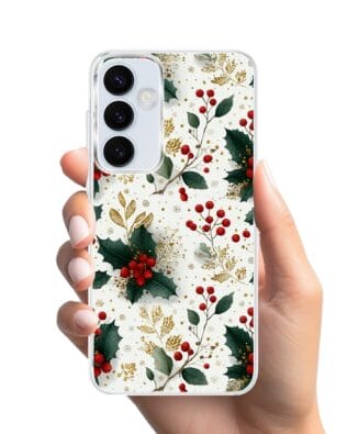 Etui do Samsung Galaxy A35 5G z MagSafe przeźroczyste, silikonowe Flexi, Przytulne święta, Ozdoby świąteczne