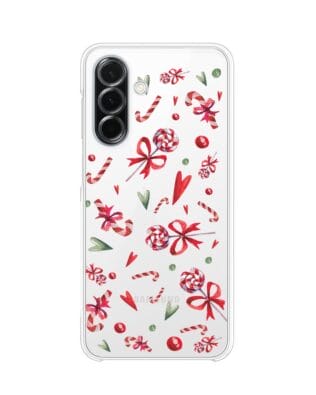 Etui do Samsung Galaxy A26 5G przeźroczyste, silikonowe Flexi, Cukierki świąteczne