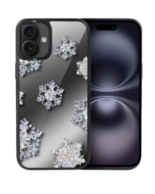 Etui do iPhone 16 Plus IBIZU DropGuard Matt z MagSafe, Zimowa magia, Królewskie płatki śniegu