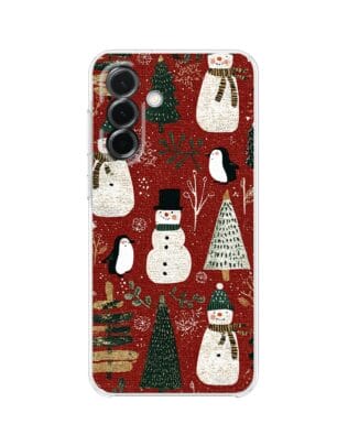 Etui do Samsung Galaxy A36 5G przeźroczyste, silikonowe Flexi, Przytulne święta, Rustykalna świąteczna kraina