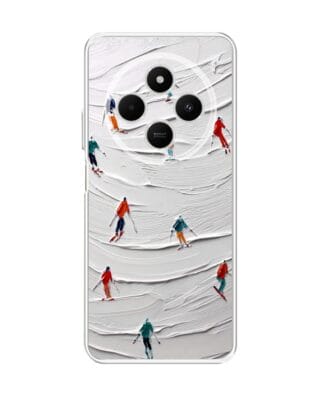 Etui do Xiaomi POCO C75 przeźroczyste, silikonowe Flexi, Zimowa magia, Narciarski obraz