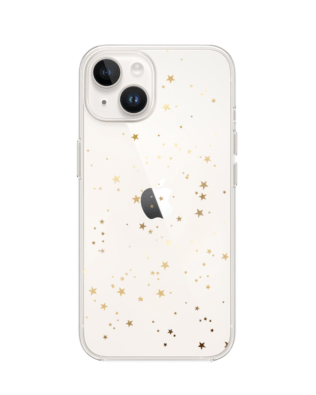 Etui do iPhone 13 przeźroczyste, silikonowe Flexi, Zimowa magia, Złote gwiazdki