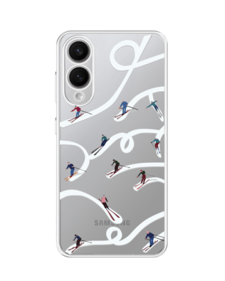Etui do Samsung Galaxy S25 Edge przeźroczyste, silikonowe Flexi, Zimowa magia, Narciarskie wiraże