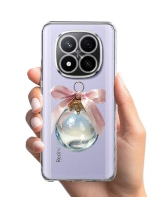 Etui do Xiaomi Redmi Note 14 Pro 4G przeźroczyste, silikonowe Flexi, Przytulne święta, Kryształowa bombka