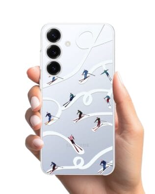 Etui do Samsung Galaxy S25 przeźroczyste, silikonowe Flexi, Zimowa magia, Narciarskie wiraże