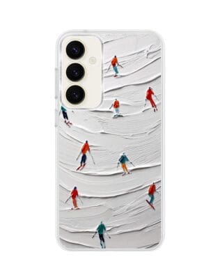 Etui do Samsung Galaxy S23 FE 5G z MagSafe przeźroczyste, silikonowe Flexi, Zimowa magia, Narciarski obraz