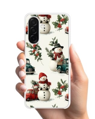 Etui do Samsung Galaxy A26 5G z MagSafe przeźroczyste, silikonowe Flexi, Przytulne święta, Zimowe miasteczko
