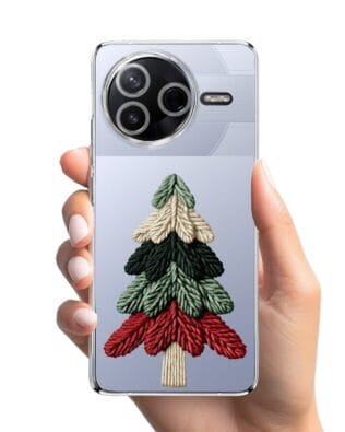 Etui do Xiaomi POCO F7 Pro przeźroczyste, silikonowe Flexi, Przytulne święta, Dziana choinka
