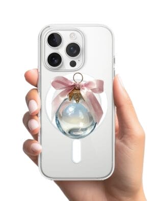 Etui do iPhone 13 Pro Max z MagSafe przeźroczyste, silikonowe Flexi, Przytulne święta, Kryształowa bombka