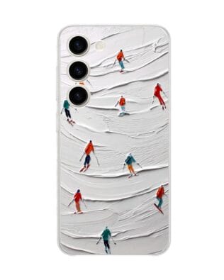 Etui do Samsung Galaxy S23 Plus przeźroczyste, silikonowe Flexi, Zimowa magia, Narciarski obraz