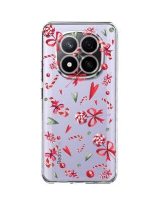 Etui do Xiaomi Redmi Note 14 Pro 4G przeźroczyste, silikonowe Flexi, Cukierki świąteczne