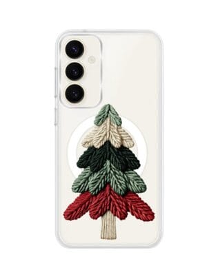 Etui do Samsung Galaxy S23 Plus z MagSafe przeźroczyste, silikonowe Flexi, Przytulne święta, Dziana choinka