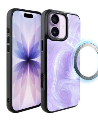 Etui do iPhone 17 IBIZU DropGuard Matt z MagSafe, Ethereal Essence, Lawendowy wir