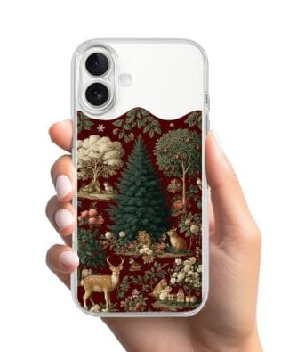 Etui do iPhone 17 przeźroczyste, silikonowe Flexi, Zimowa magia, świąteczny las