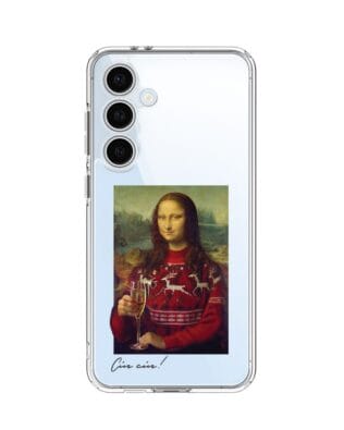Etui do Samsung Galaxy S24 FE przeźroczyste, silikonowe Flexi, Mona Lisa z szampanem