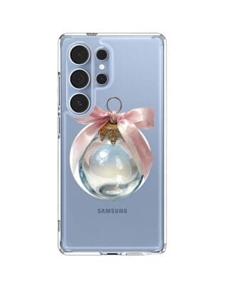 Etui do Samsung Galaxy S25 Ultra z MagSafe przeźroczyste, silikonowe Flexi, Przytulne święta, Kryształowa bombka