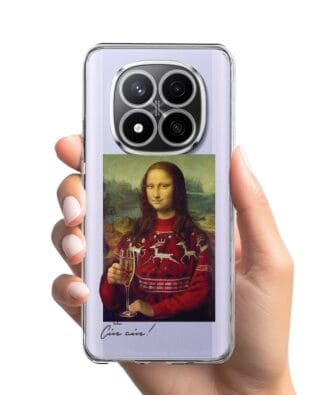 Etui do Xiaomi Redmi Note 14 Pro 4G przeźroczyste, silikonowe Flexi, Mona Lisa z szampanem