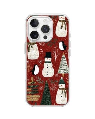 Etui do iPhone 14 Pro przeźroczyste, silikonowe Flexi, Przytulne święta, Rustykalna świąteczna kraina