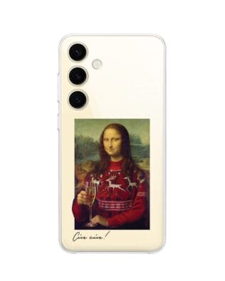 Etui do Samsung Galaxy S24 przeźroczyste, silikonowe Flexi, Mona Lisa z szampanem