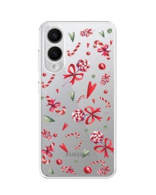 Etui do Samsung Galaxy S25 Edge przeźroczyste, silikonowe Flexi, Cukierki świąteczne