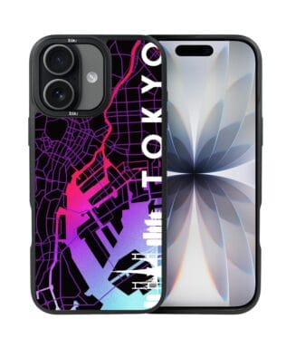 Etui do iPhone 17 IBIZU DropGuard Matt z MagSafe, mapy świata, Tokyo