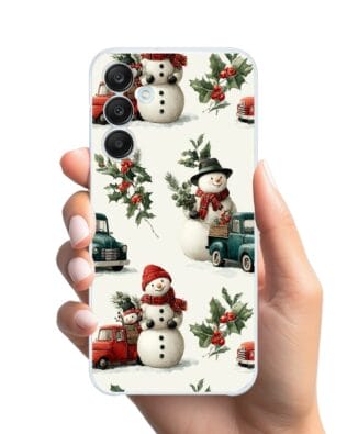 Etui do Samsung Galaxy M35 5G przeźroczyste, silikonowe Flexi, Przytulne święta, Zimowe miasteczko