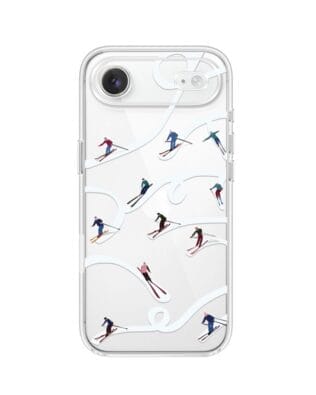 Etui do iPhone Air przeźroczyste, silikonowe Flexi, Zimowa magia, Narciarskie wiraże