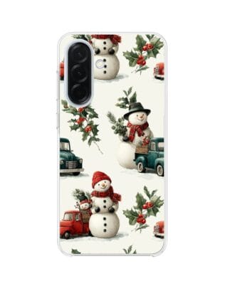 Etui do Samsung Galaxy A36 5G z MagSafe przeźroczyste, silikonowe Flexi, Przytulne święta, Zimowe miasteczko