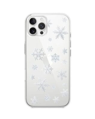 Etui do iPhone 12 Pro Max przeźroczyste, silikonowe Flexi, Zimowa magia, Delikatne płatki śniegu