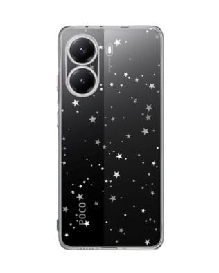 Etui do Xiaomi POCO X7 Pro przeźroczyste, silikonowe Flexi, Zimowa magia, Szampańskie gwiazdki