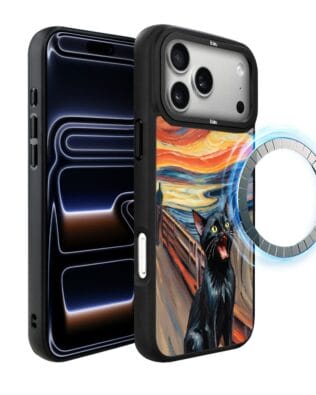 Etui do iPhone 17 Pro IBIZU DropGuard Matt z MagSafe, Edvard Munch, krzyk kota