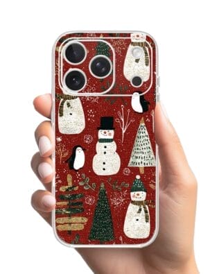 Etui do iPhone 17 Pro przeźroczyste, silikonowe Flexi, Przytulne święta, Rustykalna świąteczna kraina