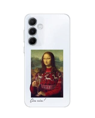 Etui do Samsung Galaxy A35 5G przeźroczyste, silikonowe Flexi, Mona Lisa z szampanem