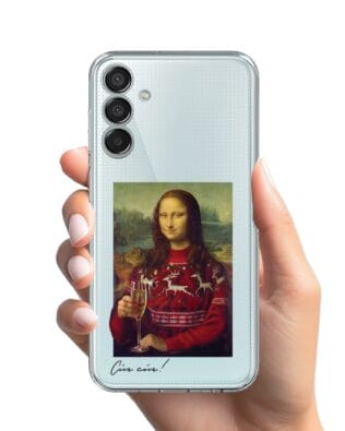 Etui do Samsung Galaxy M15 5G przeźroczyste, silikonowe Flexi, Mona Lisa z szampanem