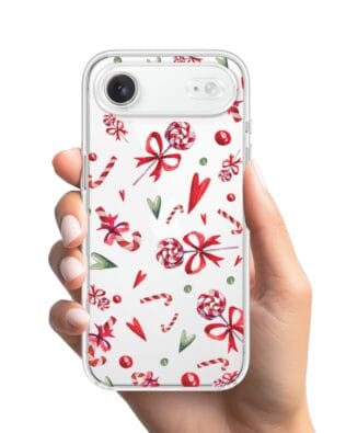 Etui do iPhone Air przeźroczyste, silikonowe Flexi, Cukierki świąteczne