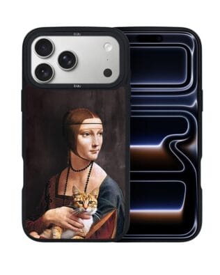 Etui do iPhone 17 Pro IBIZU DropGuard Matt z MagSafe, Leonardo Da Vinci, dama z kotem