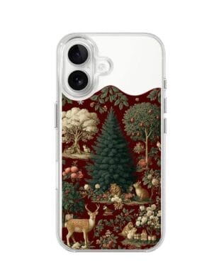 Etui do iPhone 16 z MagSafe przeźroczyste, silikonowe Flexi, Zimowa magia, świąteczny las