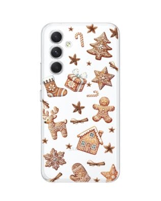 Etui do Samsung Galaxy A54 5G przeźroczyste, silikonowe Flexi, Magia pierniczków