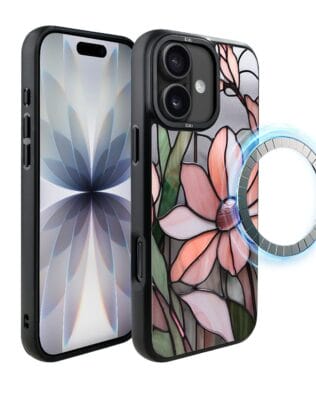 Etui do iPhone 17 IBIZU DropGuard Matt z MagSafe, Barwy Szkła, Różowa magnolia