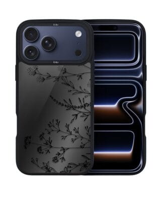 Etui do iPhone 17 Pro IBIZU DropGuard Matt z MagSafe, Midnight, Dotyk kwiatów