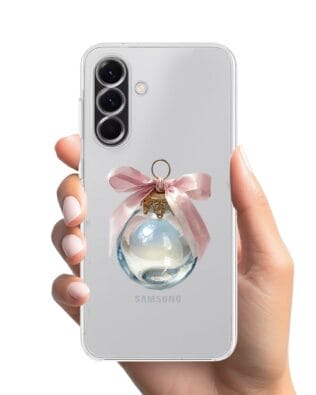 Etui do Samsung Galaxy A56 5G przeźroczyste, silikonowe Flexi, Przytulne święta, Kryształowa bombka
