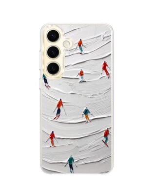 Etui do Samsung Galaxy S24 Plus z MagSafe przeźroczyste, silikonowe Flexi, Zimowa magia, Narciarski obraz