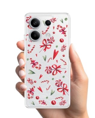 Etui do Xiaomi Redmi Note 13 Pro 5G przeźroczyste, silikonowe Flexi, Cukierki świąteczne