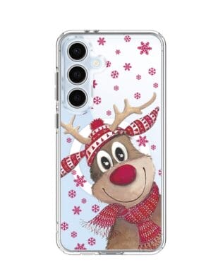 Etui do Samsung Galaxy S24 FE z MagSafe przeźroczyste, silikonowe Flexi, Renifer